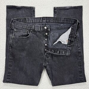 Levi's 501 Jeans Men's 38x32 (Actual 36x30) Black Streetwear‎ Grunge Casual